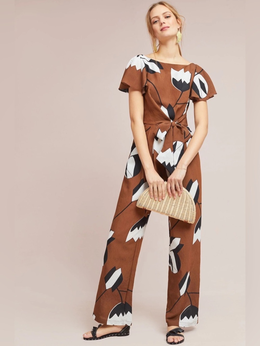 Anthropologie Eva Franco Brown Miranda Jumpsuit, BNWT, size 2